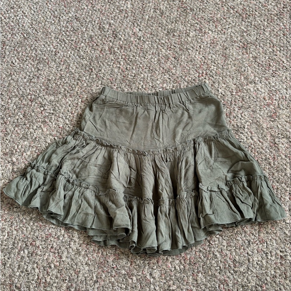 Princess Polly Olive Green Ruffled Women's Skirt